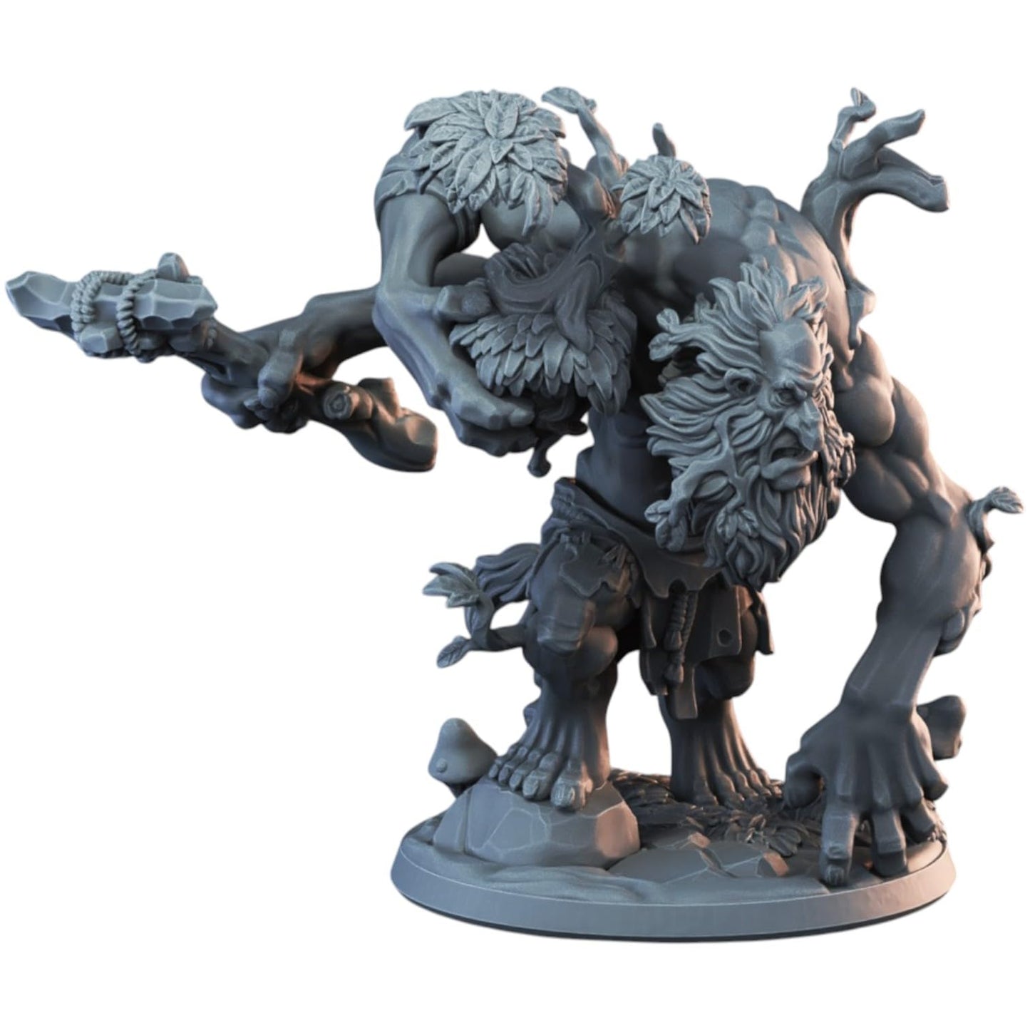 Forest Troll Miniature with Club & Foliage for Fantasy RPG Battles, Dioramas & Painting – 3D Printed in Canada