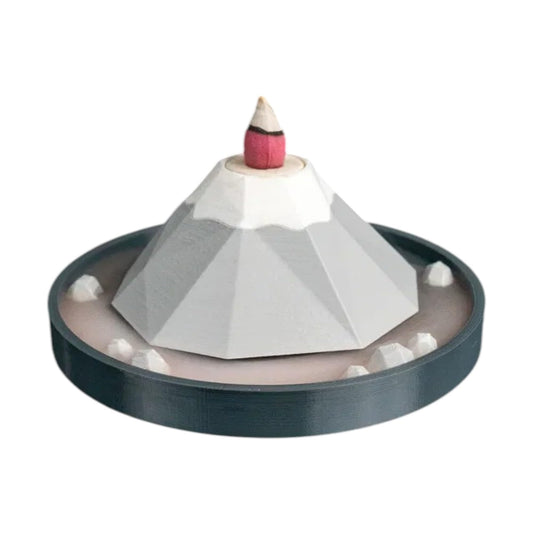 Misty Peak Backflow Burner – Mountain-Inspired Incense Cone Holder for Aromatherapy, Meditation, and Relaxation – Scenic Volcano Design – 3D Printed in Canada