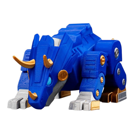 TriceraBOT – Articulated Mecha Triceratops Figurine – Sci-Fi Desk Fidget for Teens & Adults – Stress Relief & Collectible – 3D Printed in Canada