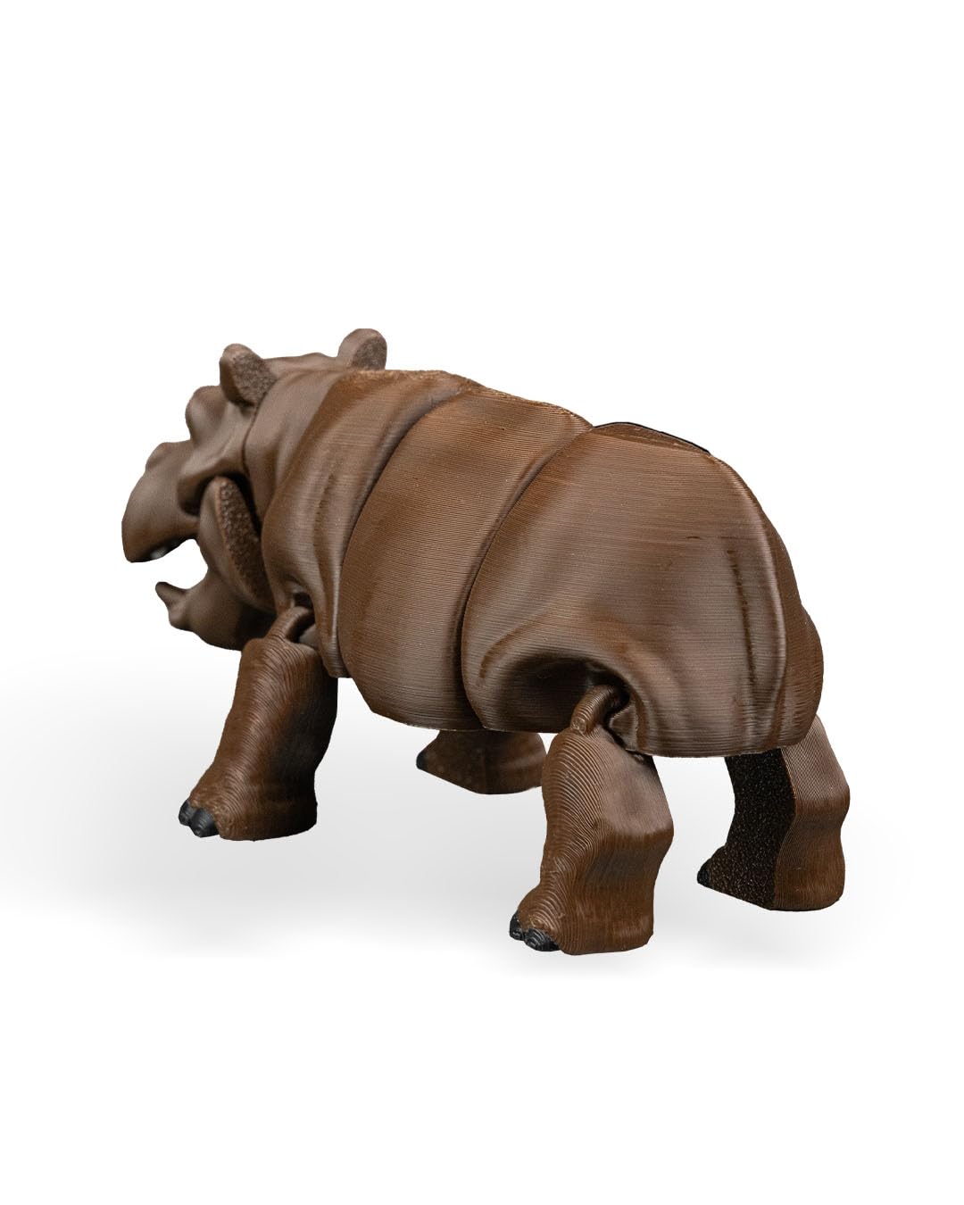 Articulated Hippopotamus Figurine – River Wildlife Desk Fidget for Teens & Adults – Stress Relief & Collectible – 3D Printed in Canada