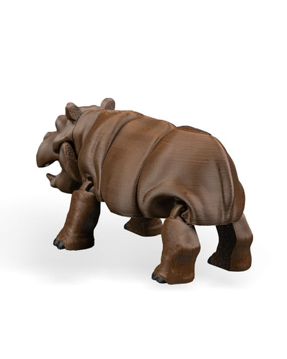 Articulated Hippopotamus Figurine – River Wildlife Desk Fidget for Teens & Adults – Stress Relief & Collectible – 3D Printed in Canada