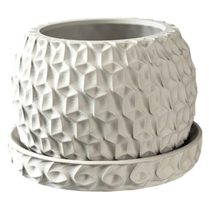 Geometric Hexagon Planter Pot – 3D Textured Indoor Plant Container for Succulents & Modern Decor – 3D Printed in Canada