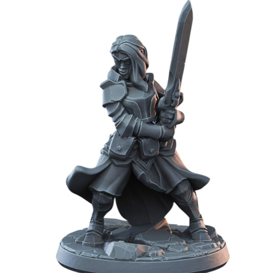 Set of 7 Medieval Guard & Female Knight Miniatures – Unpainted RPG Figures for Painting, Tabletop & Fantasy Games – 3D Printed in Canada