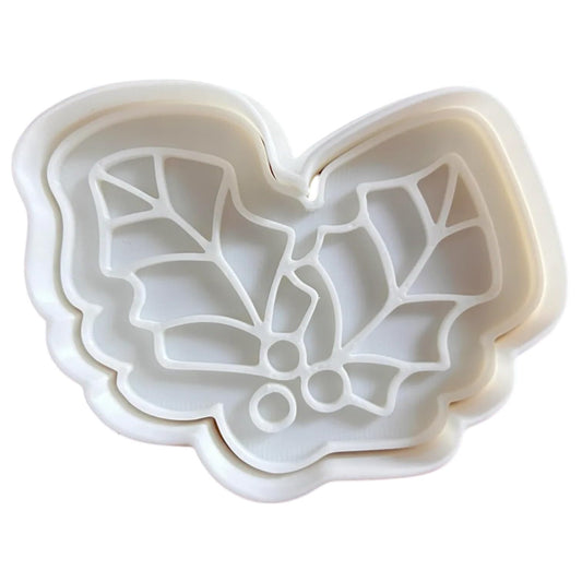 Christmas Mistletoe Cookie Cutter Set (3" 4" 5") – Romantic Holiday Cookie & Fondant Mold – 3D Printed in Canada