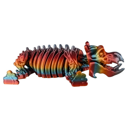 Skeleton Hippo Figurine – Articulated Desk Fidget for Teens & Adults – Prehistoric Collectible & Stress Relief – 3D Printed in Canada