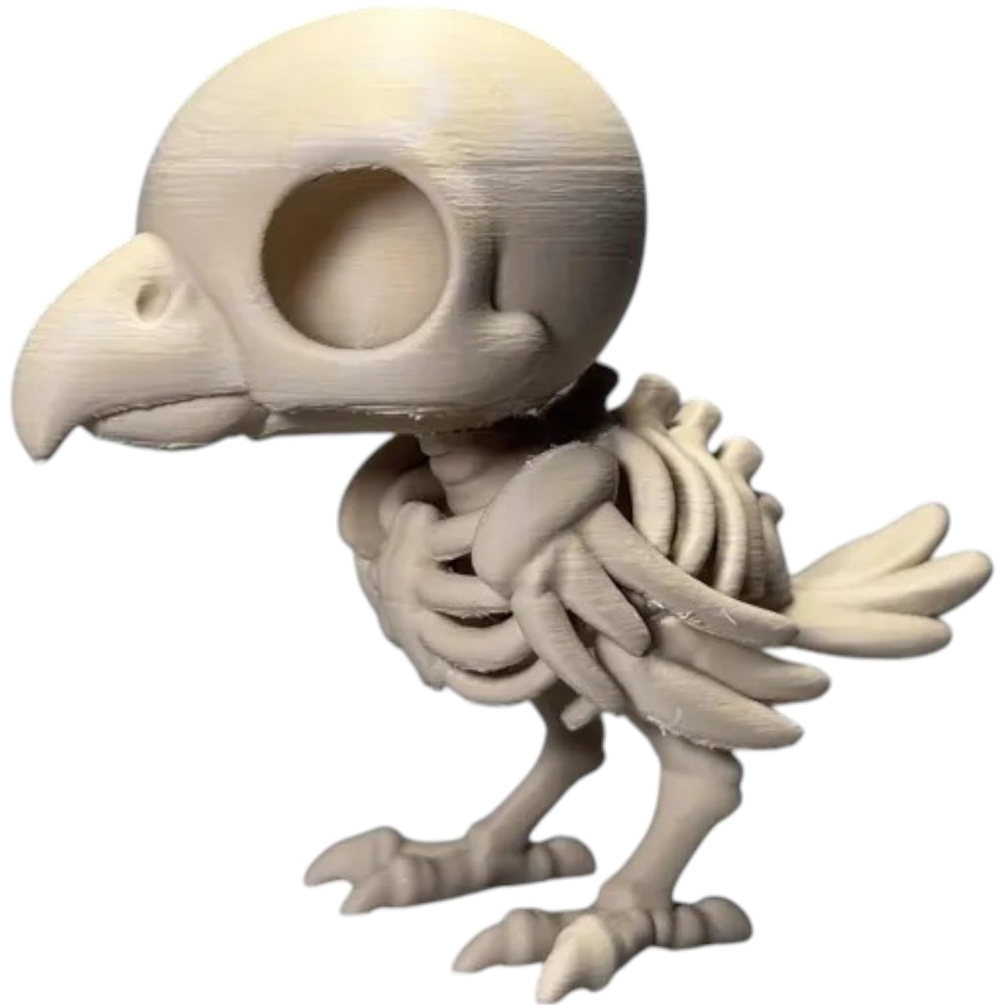 Chibi Skeleton Hawk Figurine – Cute Creepy Undead Bird of Prey Collectible for Gothic or Halloween Décor – 3D Printed in Canada