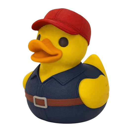 Plumber Duck Figurine – Rubber Duck in Work Belt & Red Cap for Tradesmen, Pipe Pros, and Funny Gift Decor – 3D Printed in Canada
