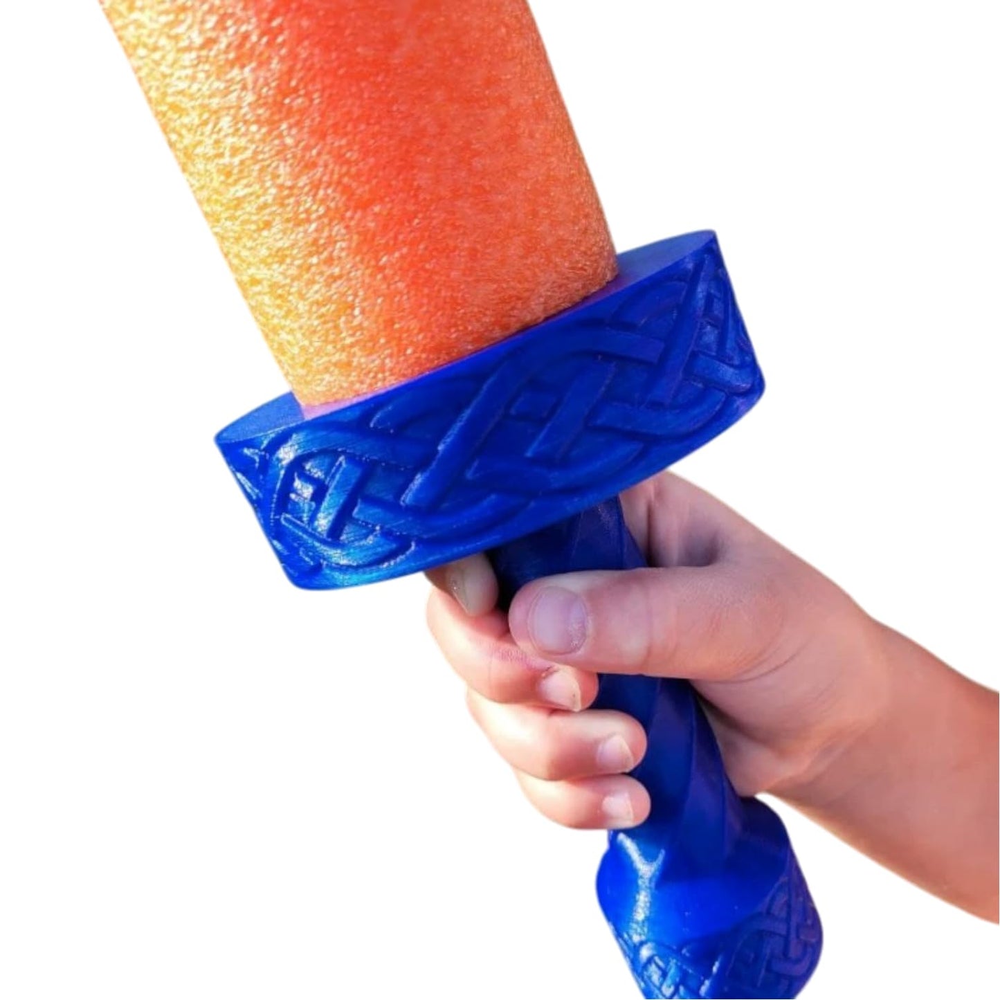 Celtic Twist Pool Noodle Sword Handle – Knotwork Foam Blade Hilt for LARP, Cosplay & Mythical Combat Roleplay – 3D Printed in Canada