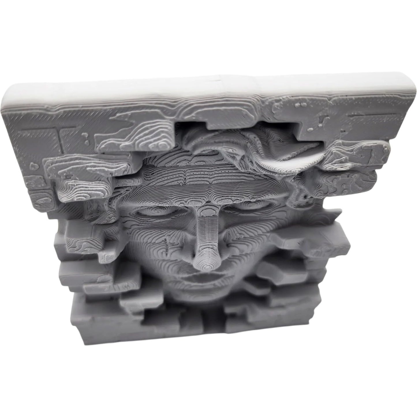 Face in the Brick Wall Sculpture – Surreal Illusion Art Piece for Home, Office, or Studio Display – 3D Printed in Canada