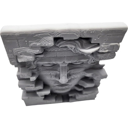 Face in the Brick Wall Sculpture – Surreal Illusion Art Piece for Home, Office, or Studio Display – 3D Printed in Canada