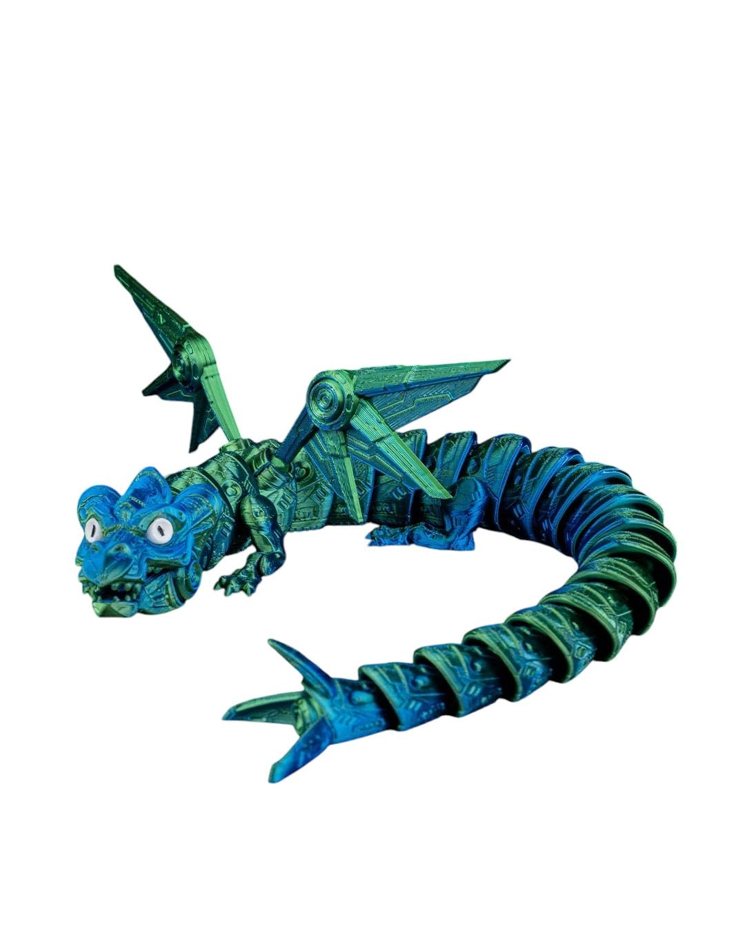 The Iron Sentinel Articulated Dragon Figurine – Aztec-Inspired Mechanical Fidget Sculpture for Desk Display or Stress Relief – 3D Printed in Canada