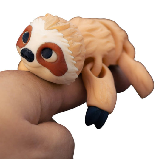 Articulated Sloth Figurine – Cute Poseable Sloth Fidget Toy for Desk, Shelf, or Hand – Collectible Stress Relief Animal Figure – 3D Printed in Canada