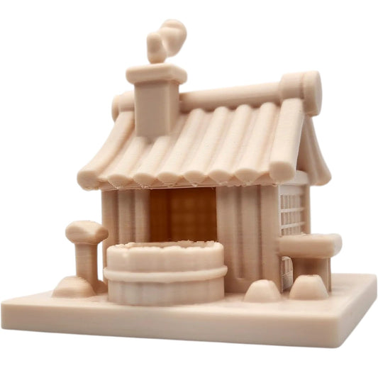 Japanese Hot Spring Miniature – Onsen-Style Terrain Model for Tabletop RPG, Dioramas, or Zen Display – Traditional Bathhouse Hut – 3D Printed in Canada