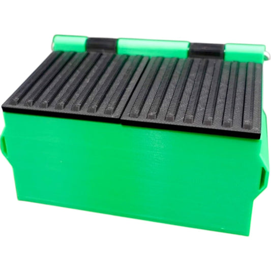 Mini Dumpster Desk Organizer – Funny Green Trash Bin with Hinged Lid for Storage, Props or Gag Gifts – 3D Printed in Canada