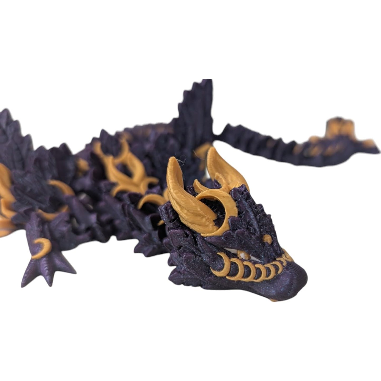 Galaxy Lunar Winged Articulating Dragon – Celestial-Themed Figurine for Teens and Adults – Fantasy Desk Accessory for Stress Relief and Collection – 3D Printed in Canada