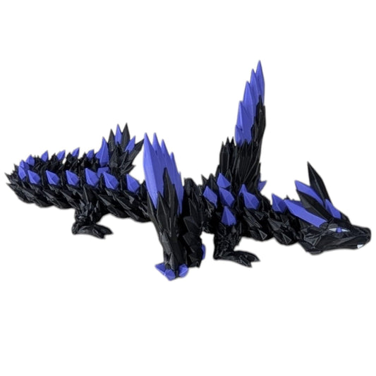 Articulated CrystalWing Dragon Figurine – Dragonstone Abyss – Desk Fidget for Teens & Adults – Stress Relief & Collectible – 3D Printed in Canada