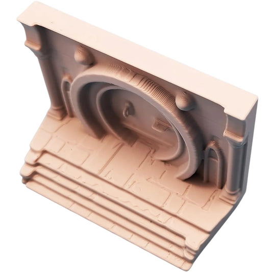 Round Vault Door Miniature – Fantasy Dungeon Entrance Terrain for Tabletop RPGs – 3D Printed in Canada