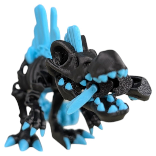 Skeleton Spinosaurus – Articulating Dinosaur Figurine – Prehistoric Collectible – 3D Printed in Canada (Abyssal Glacier)