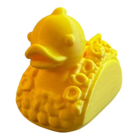Loaded Taco Duck Figurine – Funny Novelty Collectible for Desk, Shelf, or Display – Rubber Duck-Inspired Sculpture with Taco Details – 3D Printed in Canada