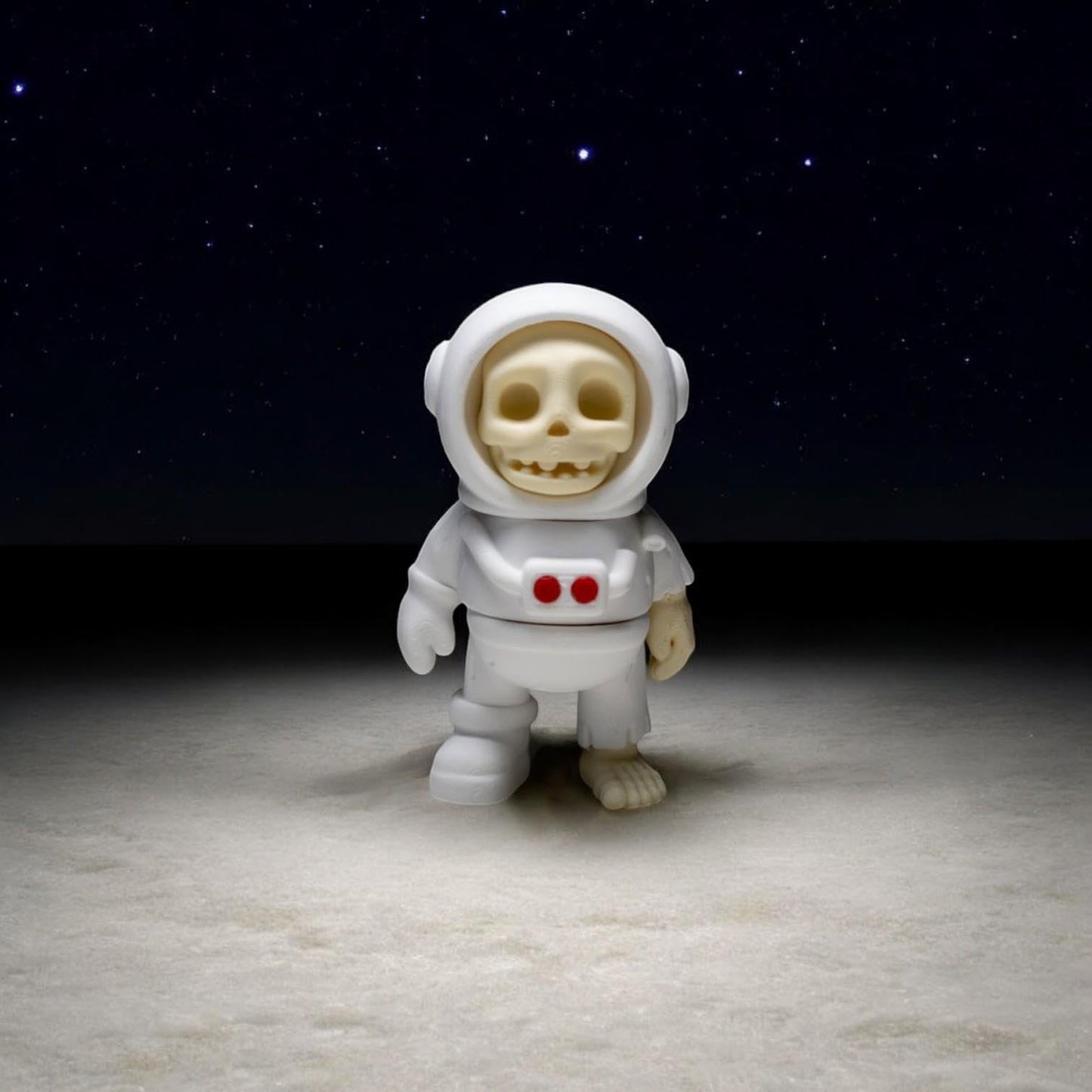 Tiny Skeleton Astronaut Figurine – Spooky Space Explorer Mini Collectible for Sci-Fi, Gothic & Desk Décor Fans – Unique 3D Printed Figure – 3D Printed in Canada