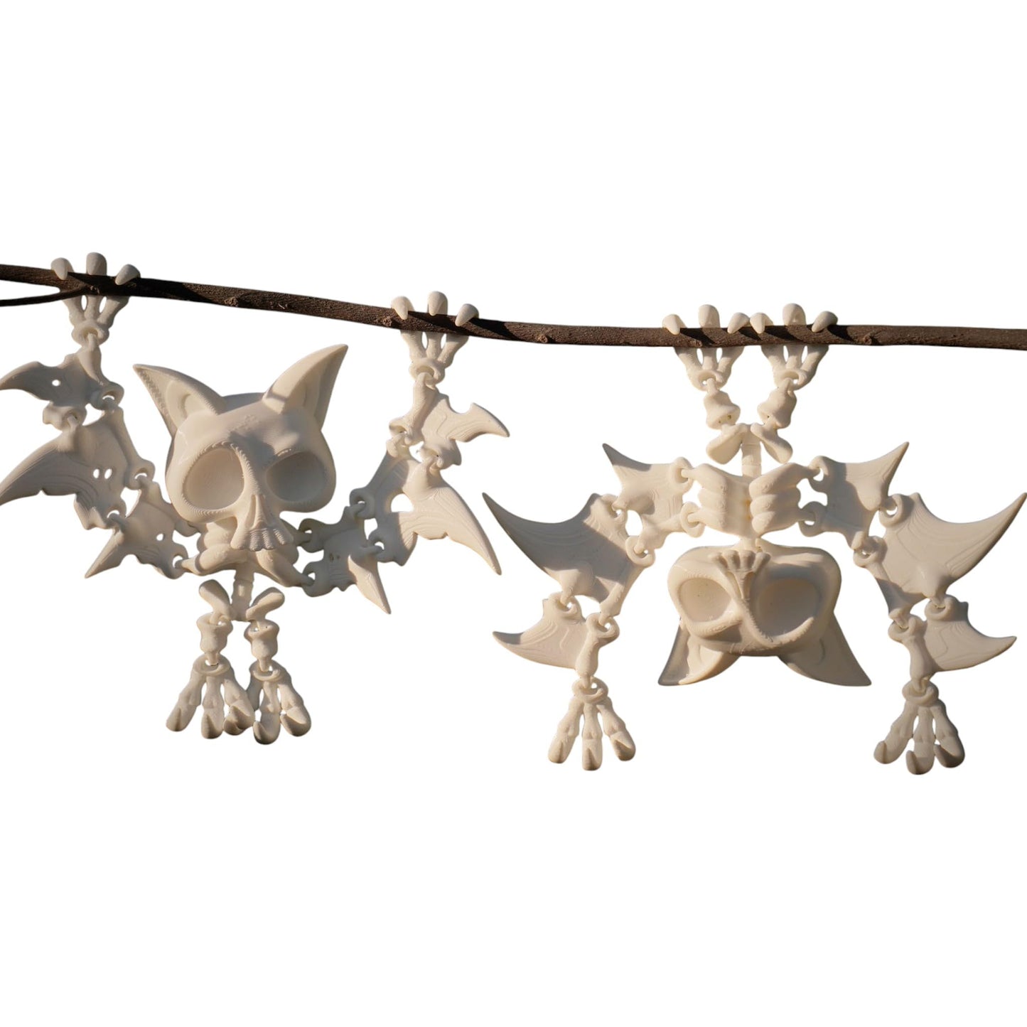 Skeletal Bat Figurine – Articulated 3D Printed Hanging Halloween Skeleton Bat Model for DIY Painting, Décor & Collectors – 3D Printed in Canada