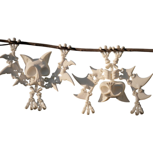 Skeletal Bat Figurine – Articulated 3D Printed Hanging Halloween Skeleton Bat Model for DIY Painting, Décor & Collectors – 3D Printed in Canada