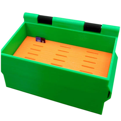 Mini Dumpster Micro SD Card Holder – Funny Tech Organizer for MicroSD Storage with Hinged Lid – Desktop Geek Gift – 3D Printed in Canada