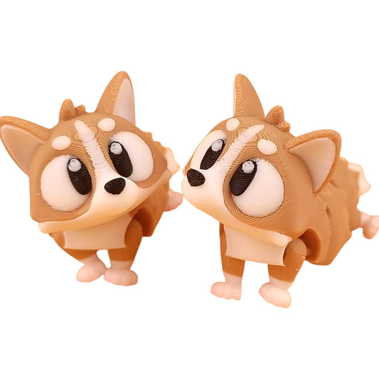 5-Pack Mini Baby Corgi Figurines – Articulated Desk Pets, Poseable Pocket Dogs, Collectible Fidget Toys for Teens & Adults – 2 Inch Animals – 3D Printed in Canada