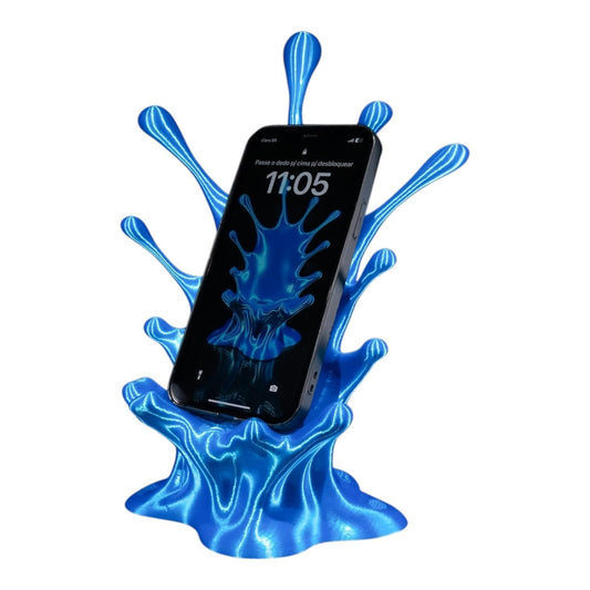 Splash Phone Holder – Water-Inspired Desk Stand with Charging Slot – 3D Printed in Canada