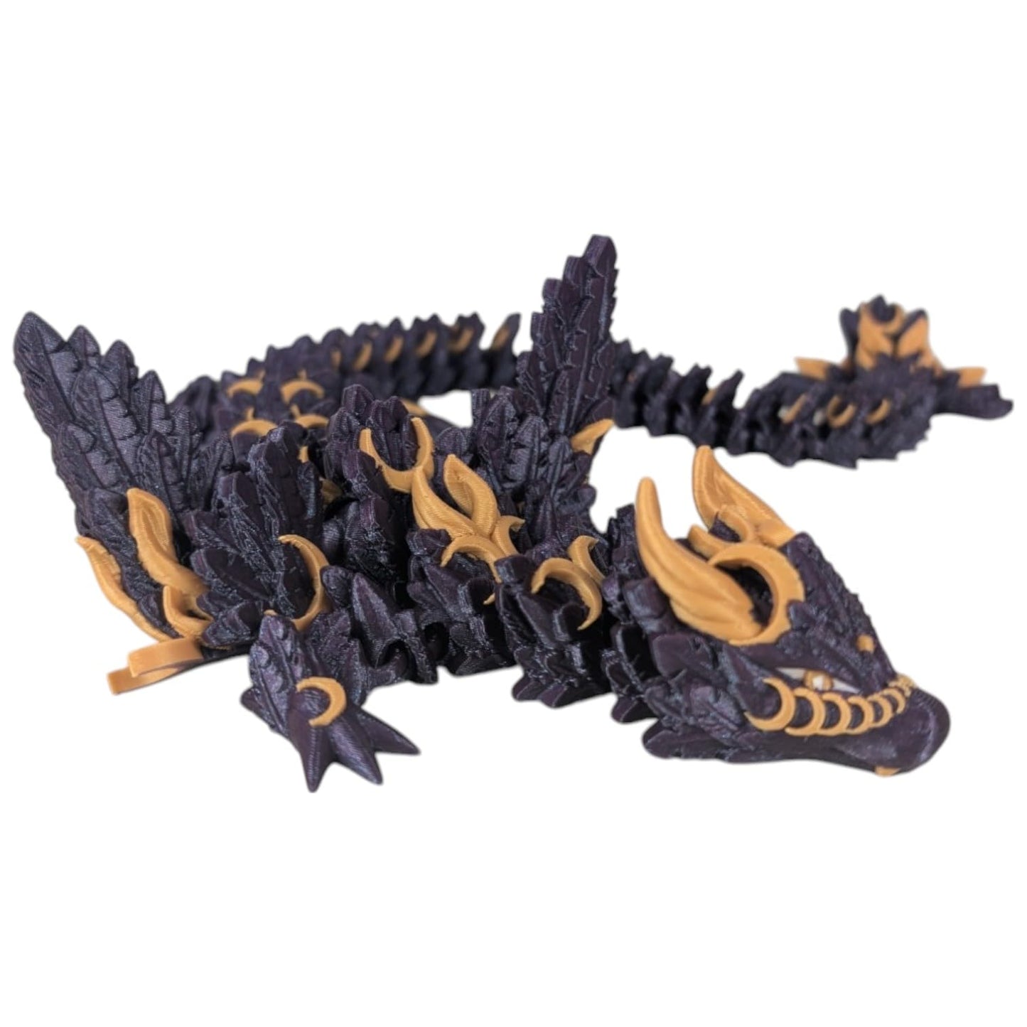 Galaxy Lunar Winged Articulating Dragon – Celestial-Themed Figurine for Teens and Adults – Fantasy Desk Accessory for Stress Relief and Collection – 3D Printed in Canada