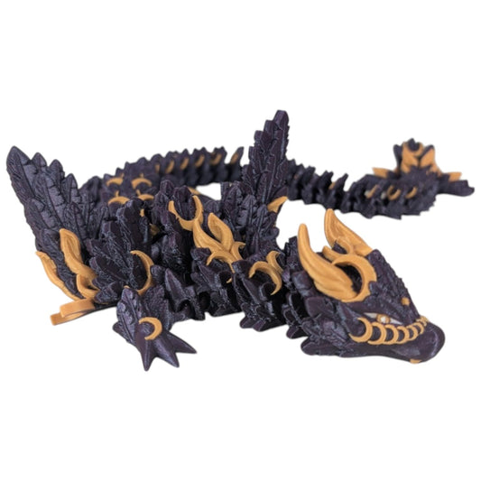 Galaxy Lunar Winged Articulating Dragon – Celestial-Themed Figurine for Teens and Adults – Fantasy Desk Accessory for Stress Relief and Collection – 3D Printed in Canada