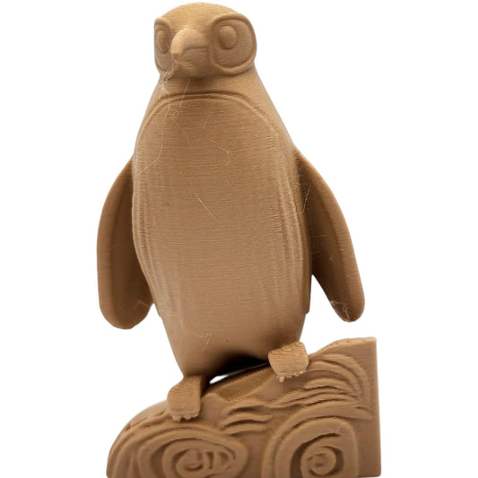 Minimalist Penguin Figurine – Zen-Inspired Decorative Penguin Sculpture with Etched Design – 3D Printed in Canada