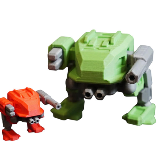 Brute Walker – 11-Part Armored Assault Mech Kit by KitCrafter – 3D Printed in Canada