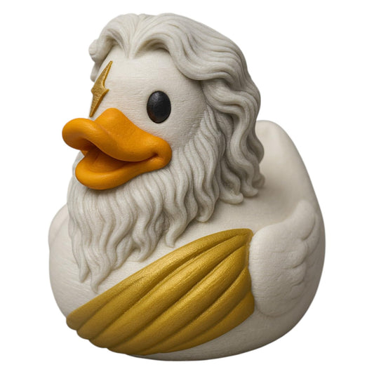 Zeus Duck Figurine – Duck-God Hybrid – Mythical Greek God Duck Collectible – Funny Lightning Duck Decor Gift for Desk or Display for Teens & Adults – 3D Printed in Canada