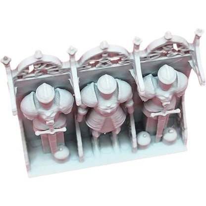 Armor Stand Miniature – Medieval Armory Rack with Knight Statues for Tabletop Terrain, Dioramas & RPG Scenery – 3D Printed in Canada