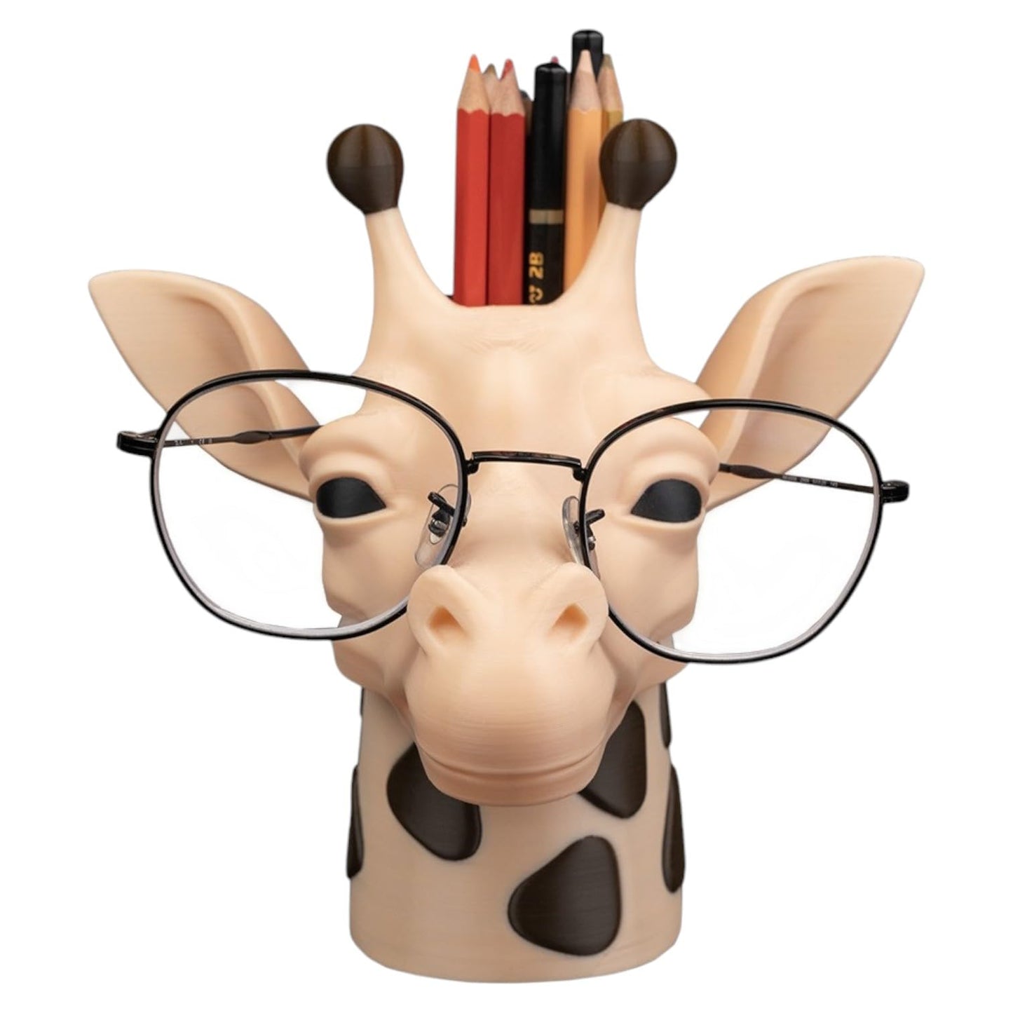 Mr. Giraffe Glasses and Pen Holder – Funny Animal Desk Organizer, Cute Eyeglasses Stand & Pencil Cup for Office or Home Decor – 3D Printed in Canada