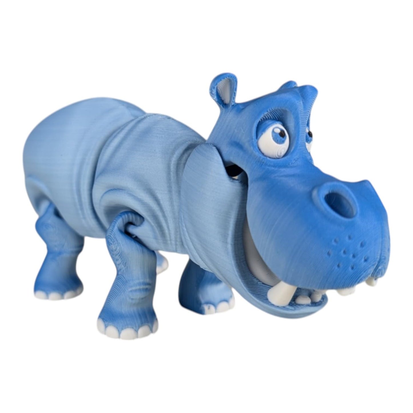 Articulated Hippo Figurine – Whimsical Desk Fidget for Teens & Adults – Stress Relief & Collectible – 3D Printed in Canada