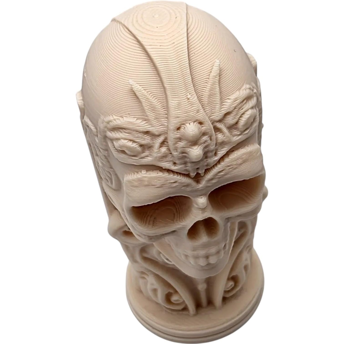 Skull Totem Figurine – Ornate Bone Pillar Sculpture with Gothic Detailing for Fantasy Decor, Altar Display, or Curio Shelf – 3D Printed in Canada