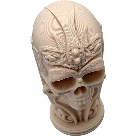 Skull Totem Figurine – Ornate Bone Pillar Sculpture with Gothic Detailing for Fantasy Decor, Altar Display, or Curio Shelf – 3D Printed in Canada