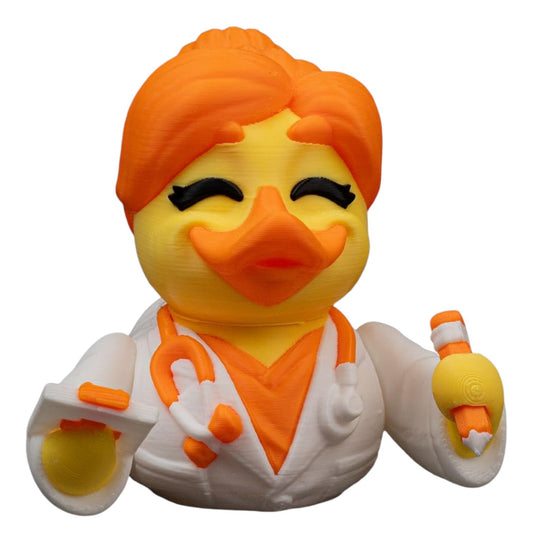 Duck-tor Female Duck Figurine – Doctor-Themed Car Dashboard & Desk Decor – Medical Collectible – 3D Printed in Canada