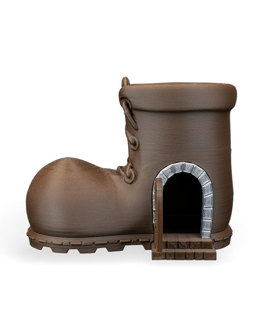 Fairy Step Inn – Boot-Shaped Fairy House Décor for Garden, Shelf, or Desk – Whimsical Collectible – 3D Printed in Canada