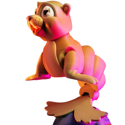 Cute Articulated Sea Lion Figurine – Posable Desk Companion & Fidget Display Toy for Teens & Adults – Print-in-Place, No Supports Needed – 3D Printed in Canada