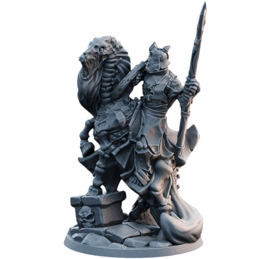 Undead Knight on Skeletal Steed Miniature for Tabletop RPG Battles, Fantasy Dioramas & Painting – 3D Printed in Canada