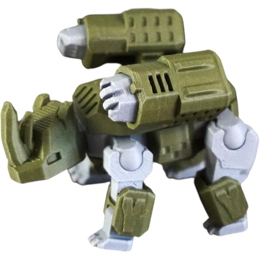 Rhino Brute Mecha Model Kit by Kitcrafters – 20 Parts with 15 Moving Joints – Beast-Style Heavy Mech for Collectors & Dioramas – 3D Printed in Canada