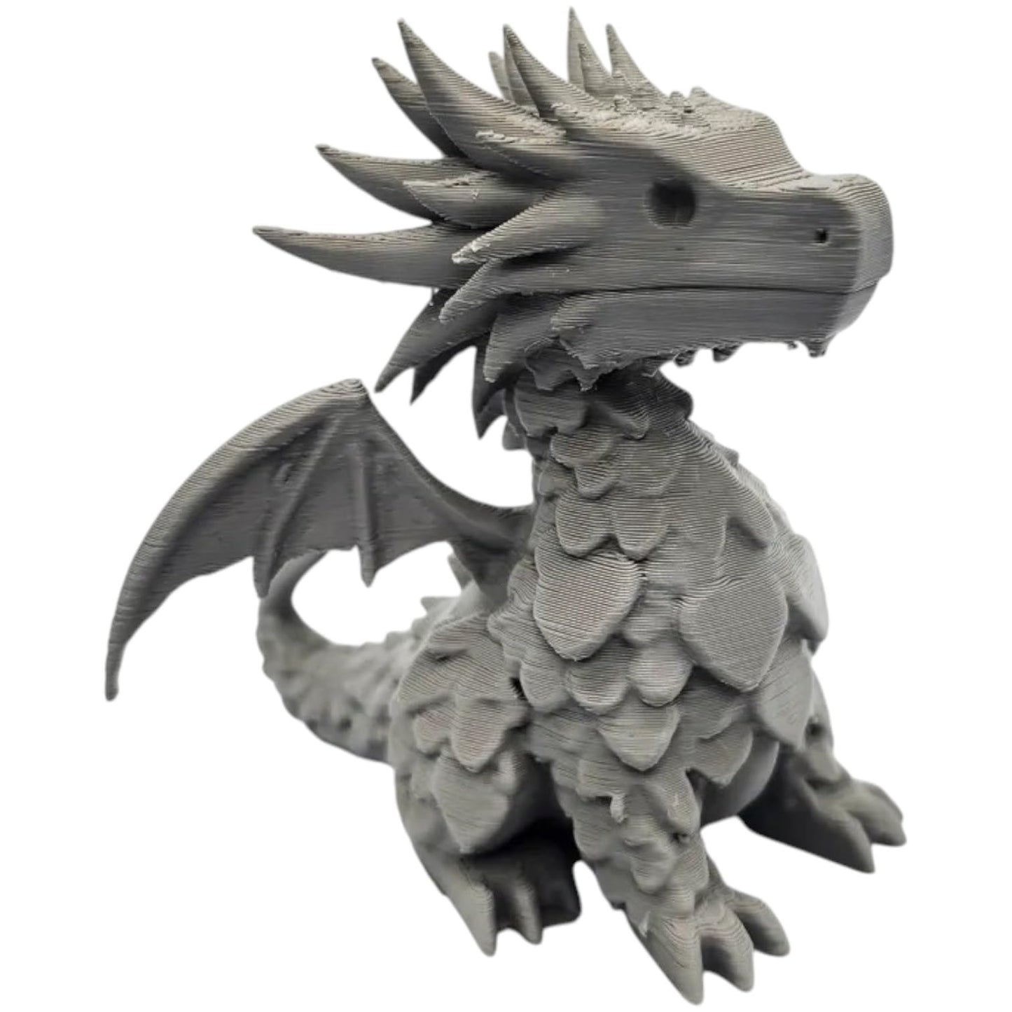 Good Boy Dragon – Loyal Sitting Fantasy Companion with Scaled Texture & Whimsical Charm – Cute Mythical Figurine – 3D Printed in Canada