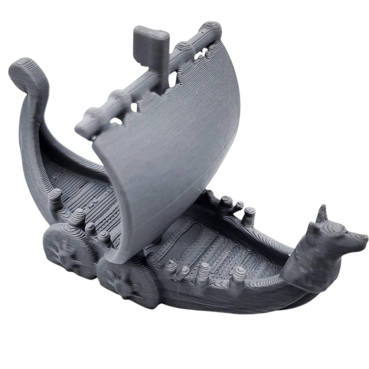 Viking Longship Benchmark Miniature – High-Detail Norse Boat Model for 3D Printer Calibration & Display – No Supports – 3D Printed in Canada
