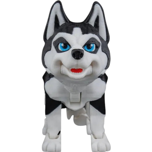 Maya The Husky – Articulated 3D Printed Husky Dog Figure for Desk, Display, or Fidget Play – Realistic Cute Wolf Pup Style for Teens & Adults – 3D Printed in Canada