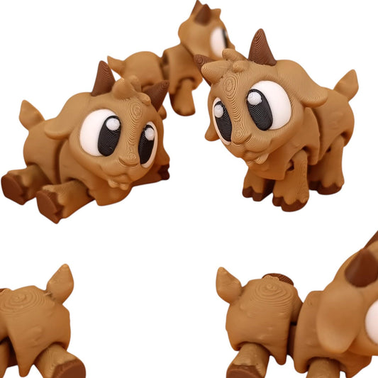 5-Pack Mini Baby Goat Figurines – Articulated Desk Pet Farm Animals, Collectible Pocket Goats, Fidget Toys for Teens & Adults – 2 Inch Poseable Figures – 3D Printed in Canada