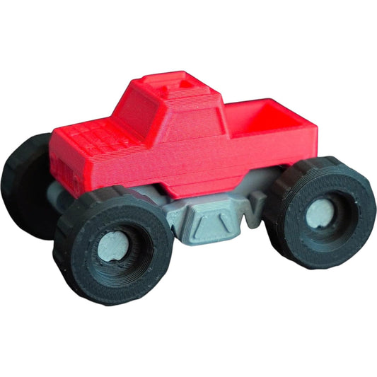 Monster Truck – 8-Part DIY Off-Road Vehicle Model Kit with Moving Axles, Snap-Fit Wheels & Bold Display Style – 3D Printed in Canada