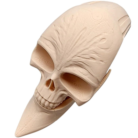 Elongated Skull Sculpture – 3D Printed Cranium Artifact Inspired by Ancient Skulls, Decorative Oddity Display Piece – 3D Printed in Canada
